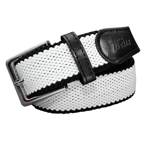 White with Black Trim Double Stitch Belt
