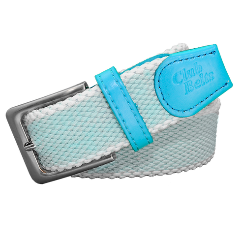 Light Blue with White Trim Double Stitch Belt