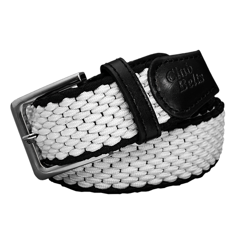 White with Black Trim Single Stitch Belt