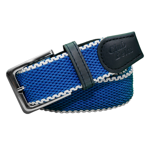 Blue with White Trim Double Stitch Belt