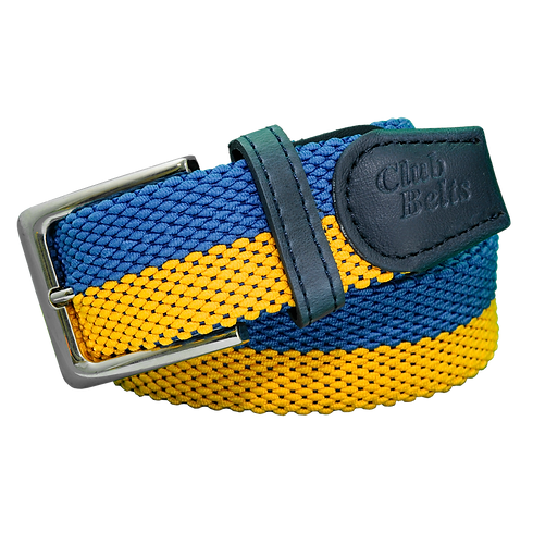 Blue and Gold Tone Double Stitch Belt