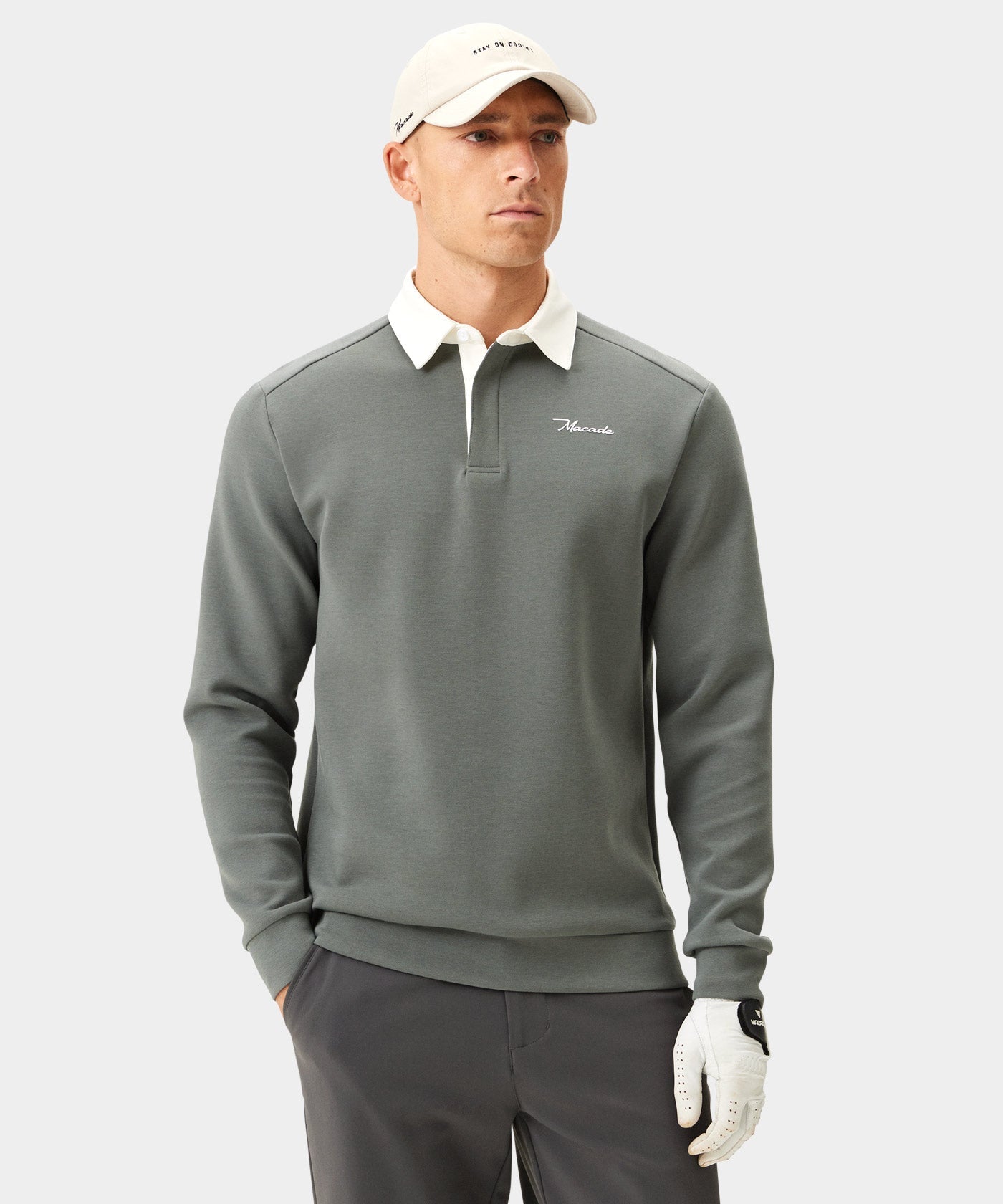 Macade Men's Blades Polo Sweatshirt - Teal Gray
