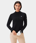 Women's Bridge Merino Quarter Zip - Black