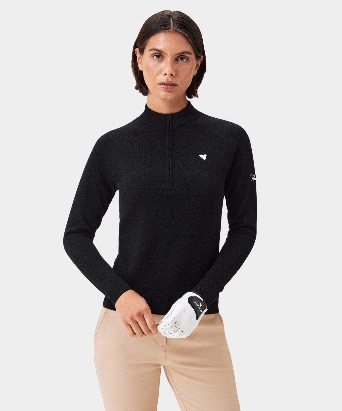 Women's Bridge Merino Quarter Zip - Black