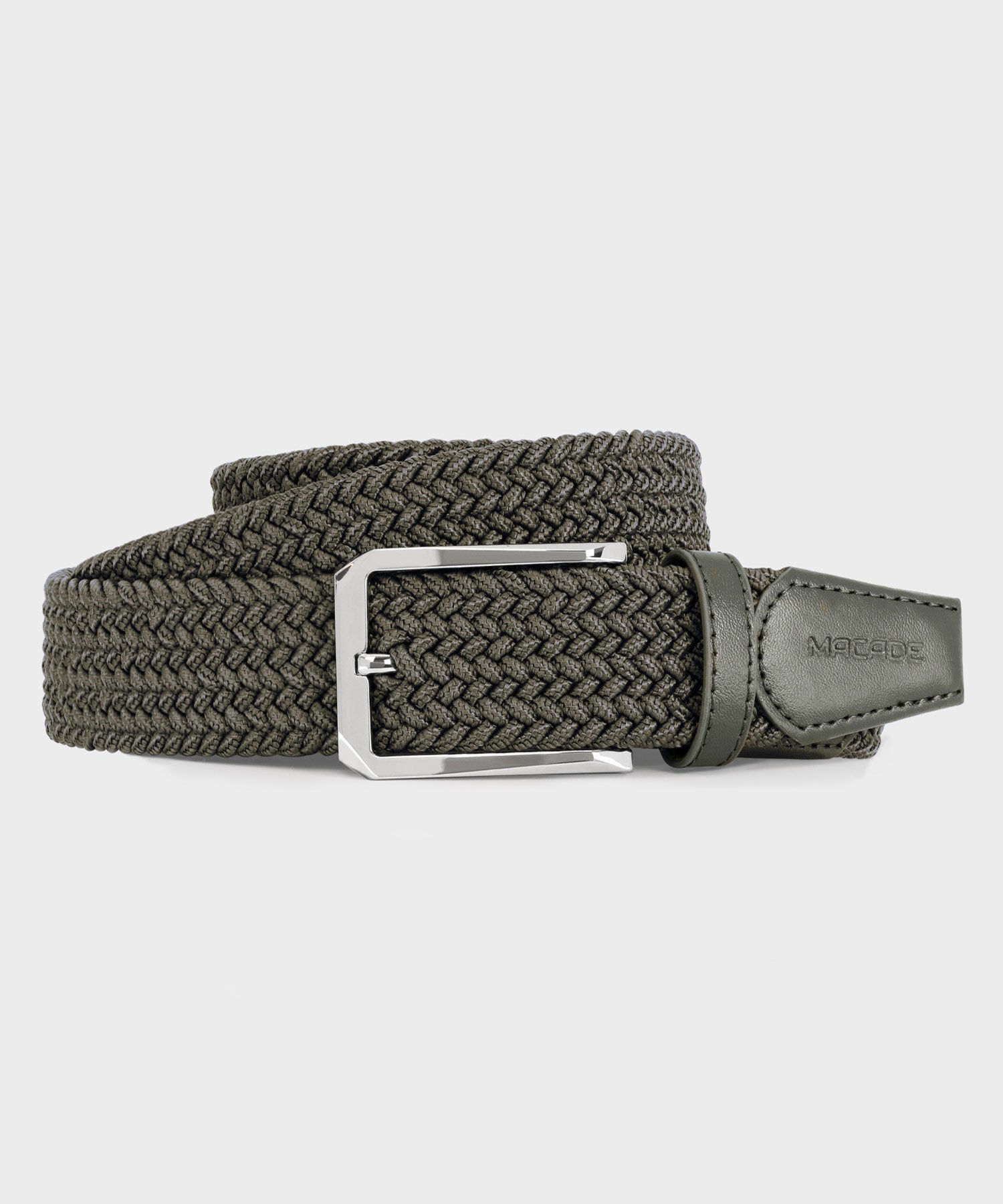 Men's Elastic Moss Green Belt