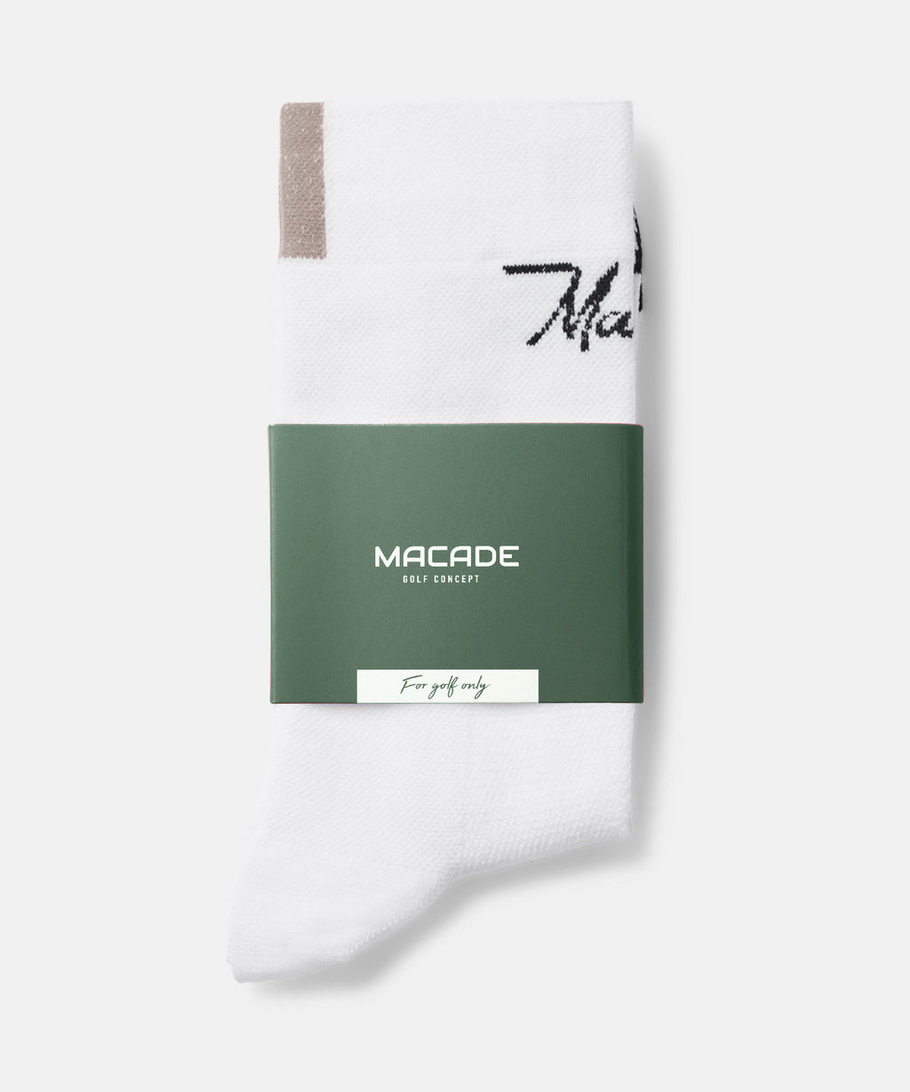 Macade Women's White Signature Crew Socks