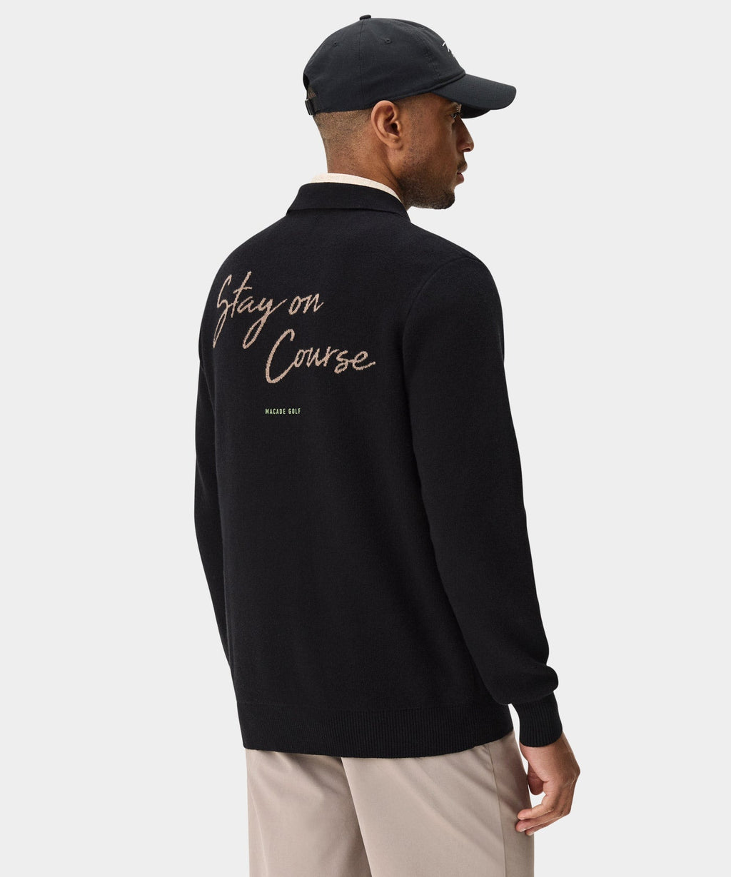 Macade Men's Cashmere Blend Knit Polo - Black