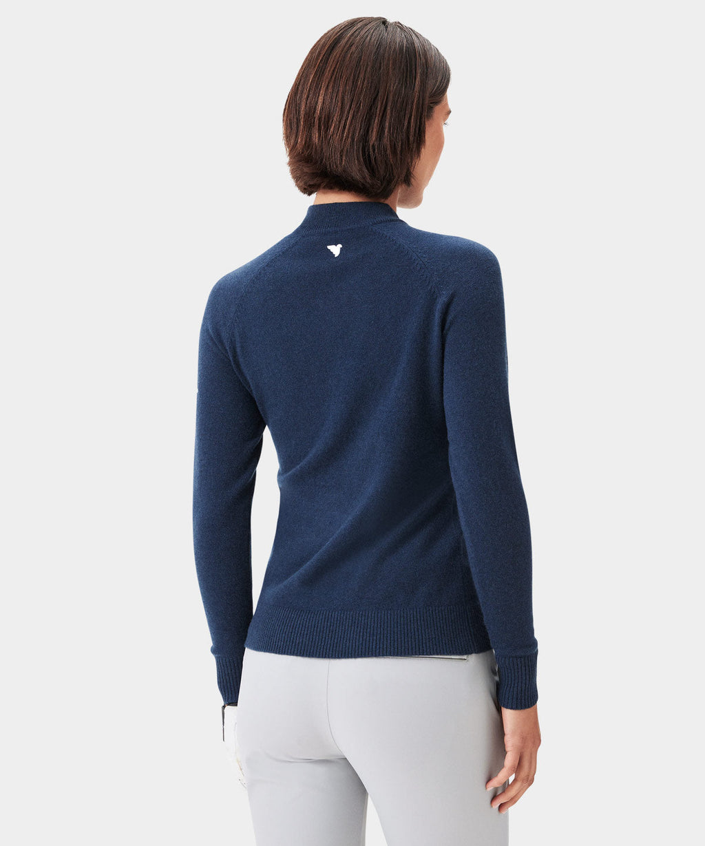 Women's Bridge Merino Quarter Zip - Dark Blue