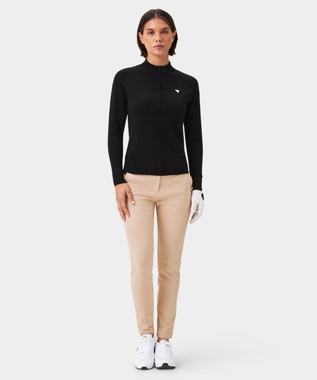 Women's Bridge Merino Quarter Zip - Black