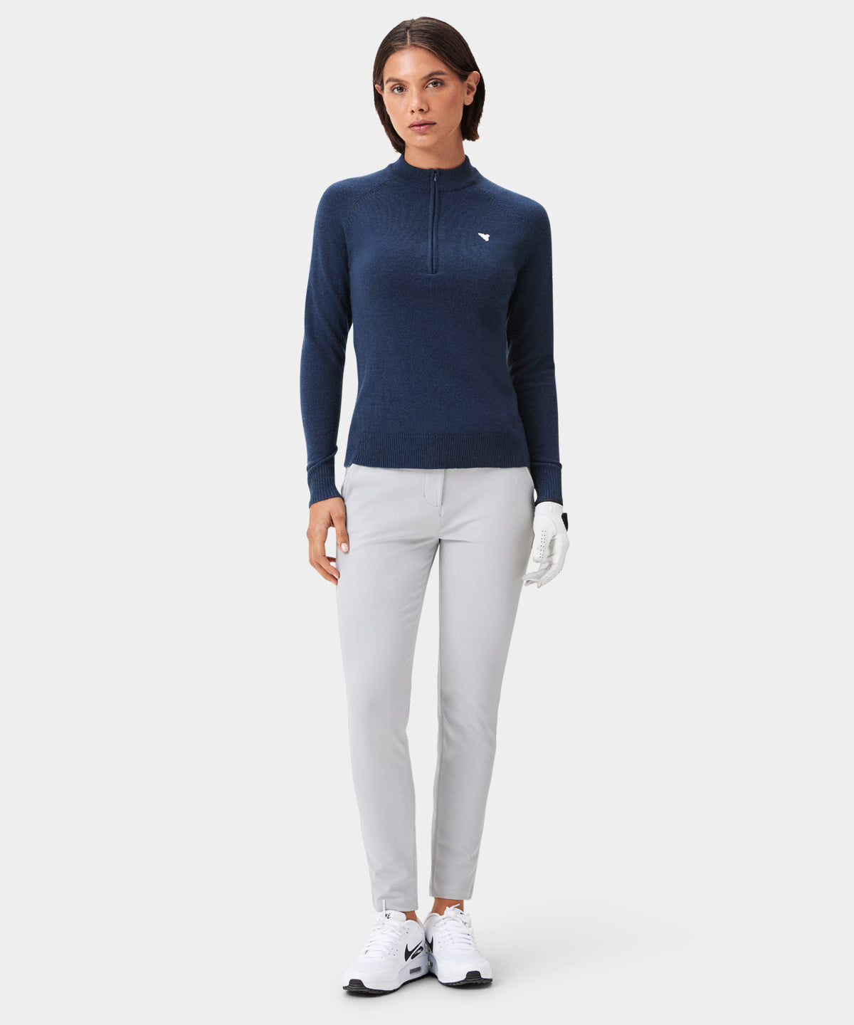 Women's Bridge Merino Quarter Zip - Dark Blue