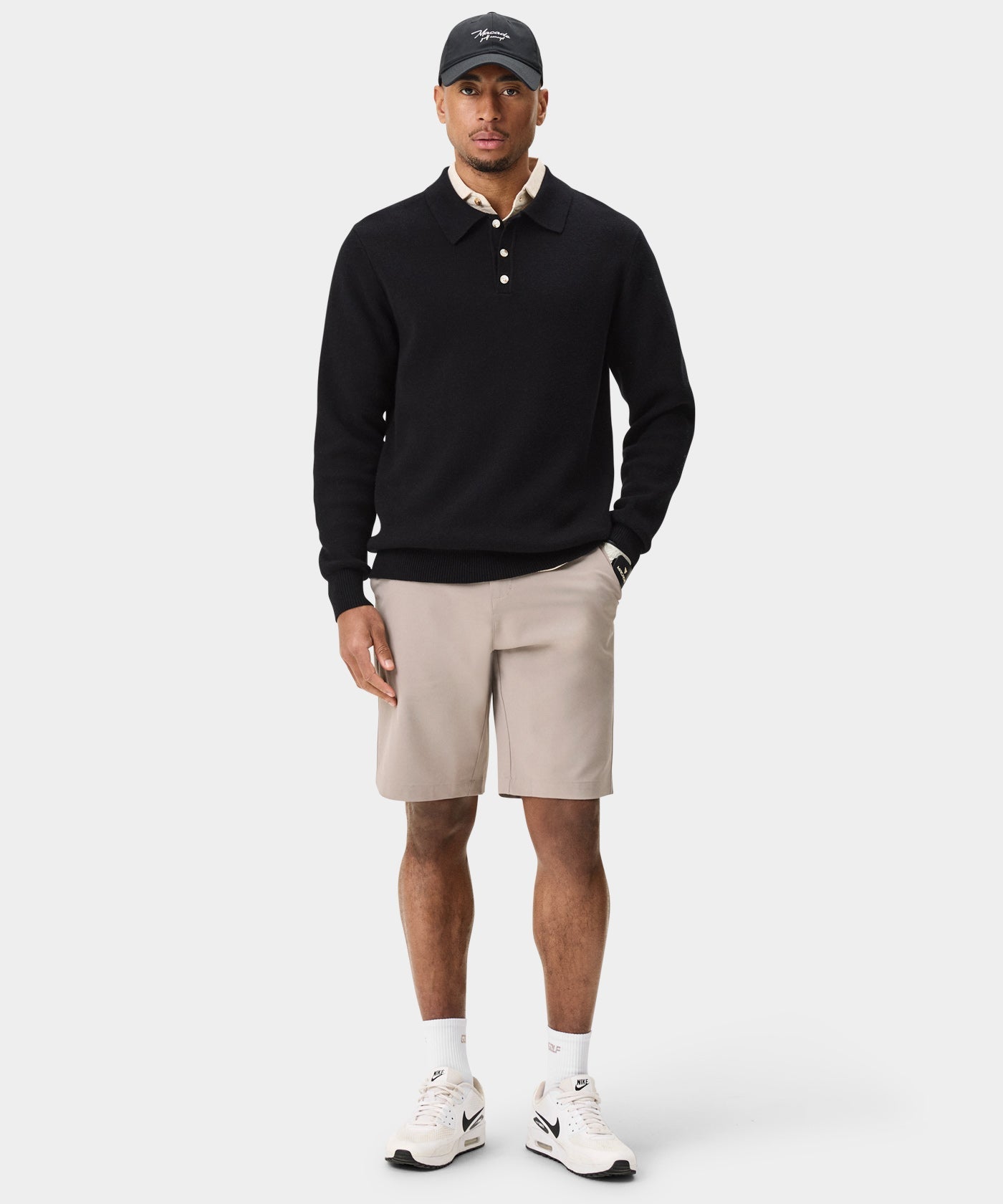 Macade Men's Cashmere Blend Knit Polo - Black