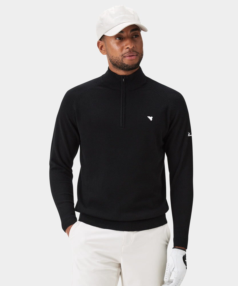 Macade Men's Bridge Merino Quarter Zip - Black