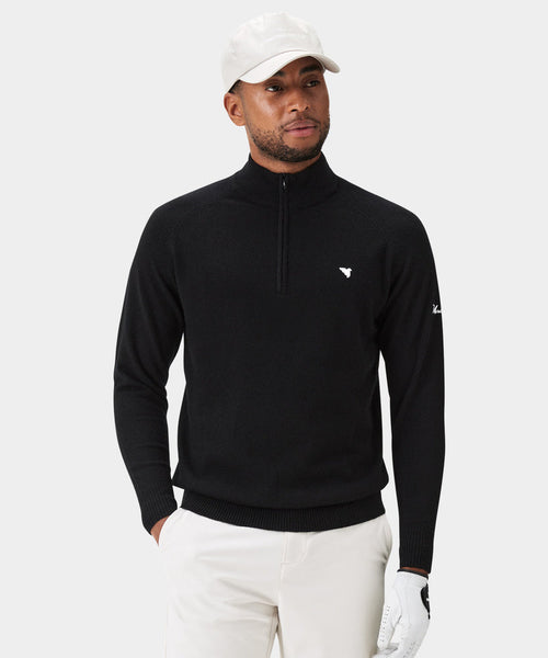 Macade Men's Bridge Merino Quarter Zip - Black