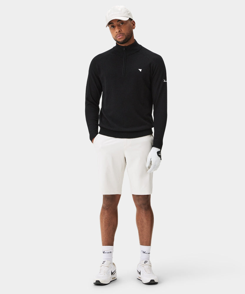 Macade Men's Bridge Merino Quarter Zip - Black