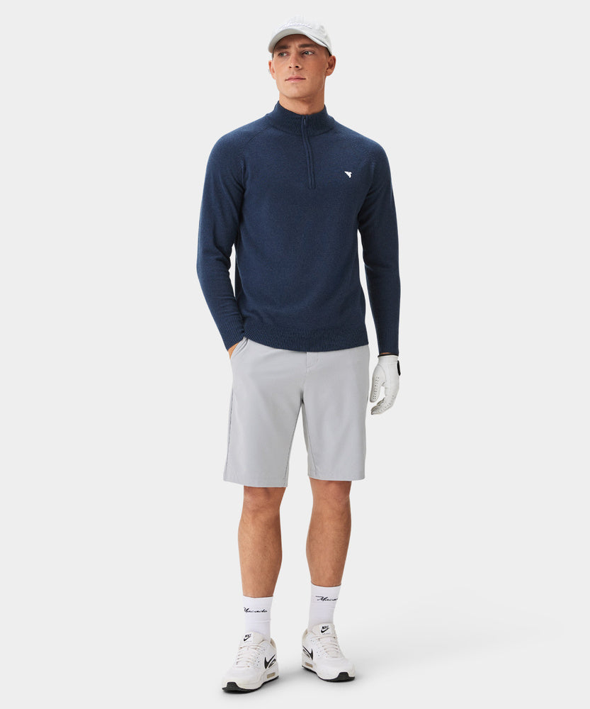 Macade Men's Bridge Merino Quarter Zip - Dark Blue