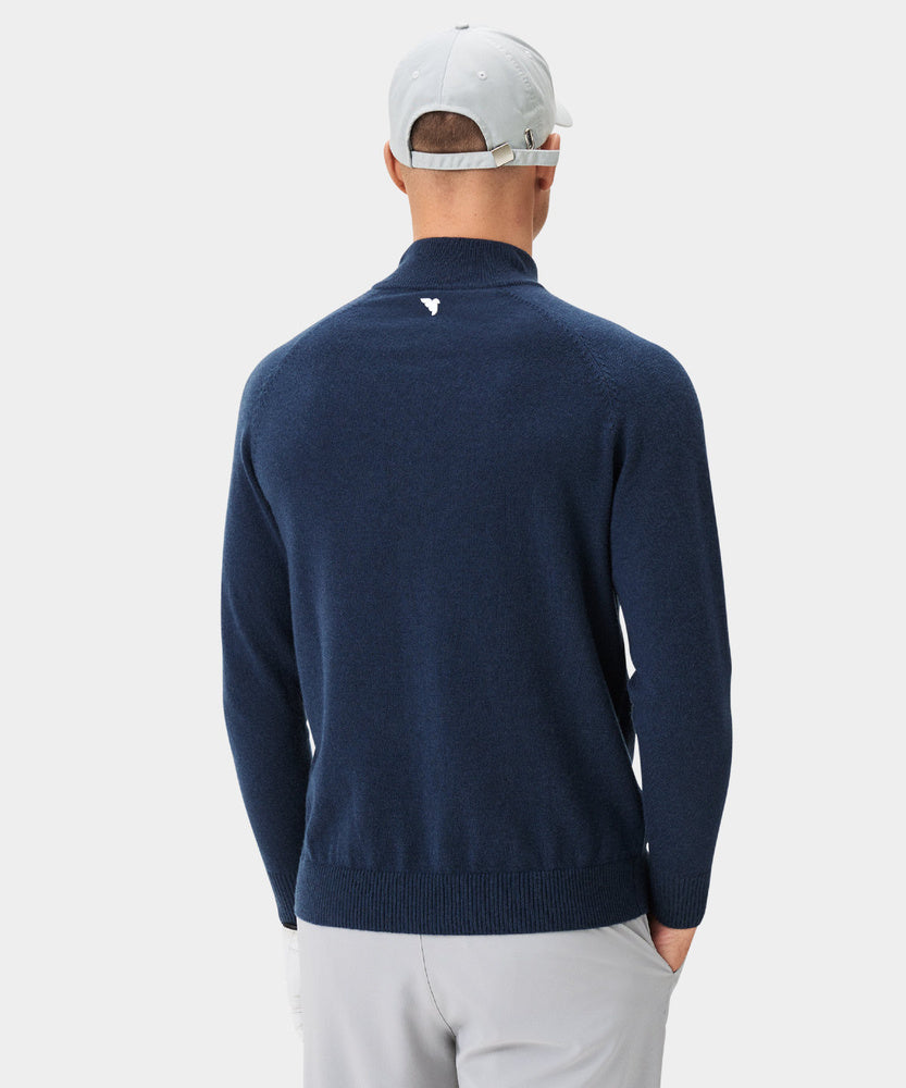 Macade Men's Bridge Merino Quarter Zip - Dark Blue