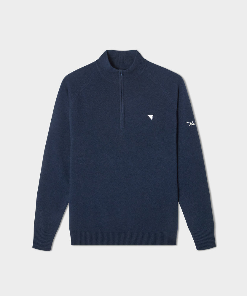 Macade Men's Bridge Merino Quarter Zip - Dark Blue