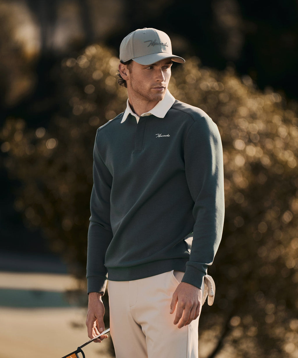 Macade Men's Blades Polo Sweatshirt - Teal Gray