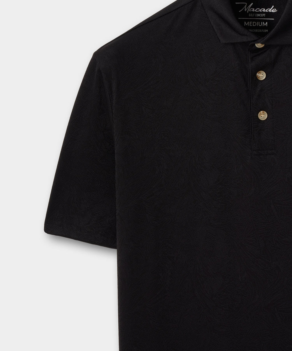 Macade Men's Paisley Core Polo Shirt - Black