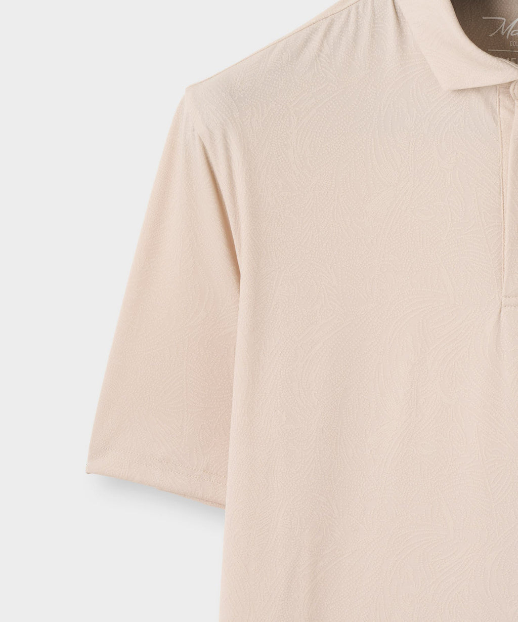 Macade Men's Paisley Core Polo Shirt - Tan
