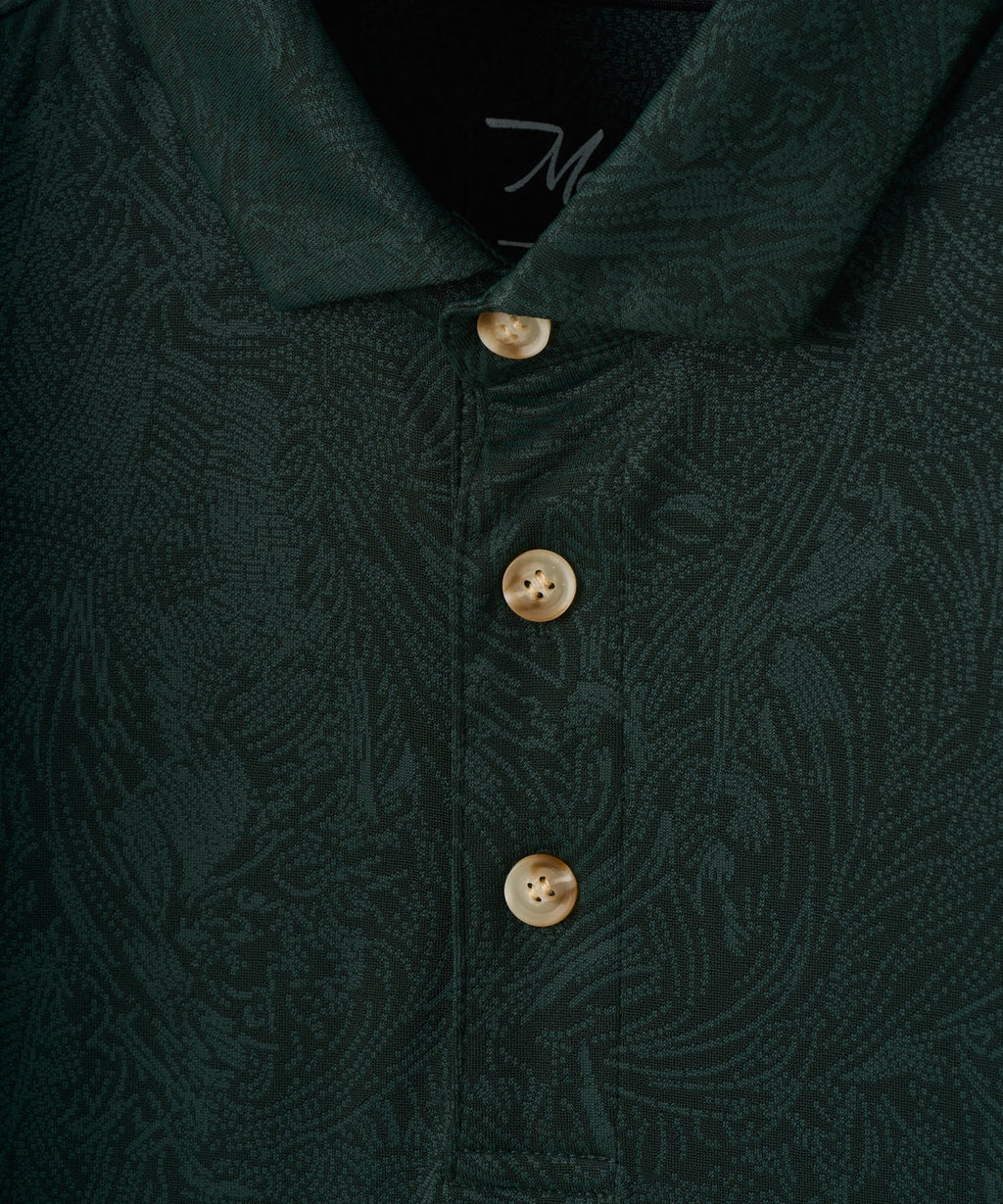 Macade Men's Paisley Core Polo Shirt - Green