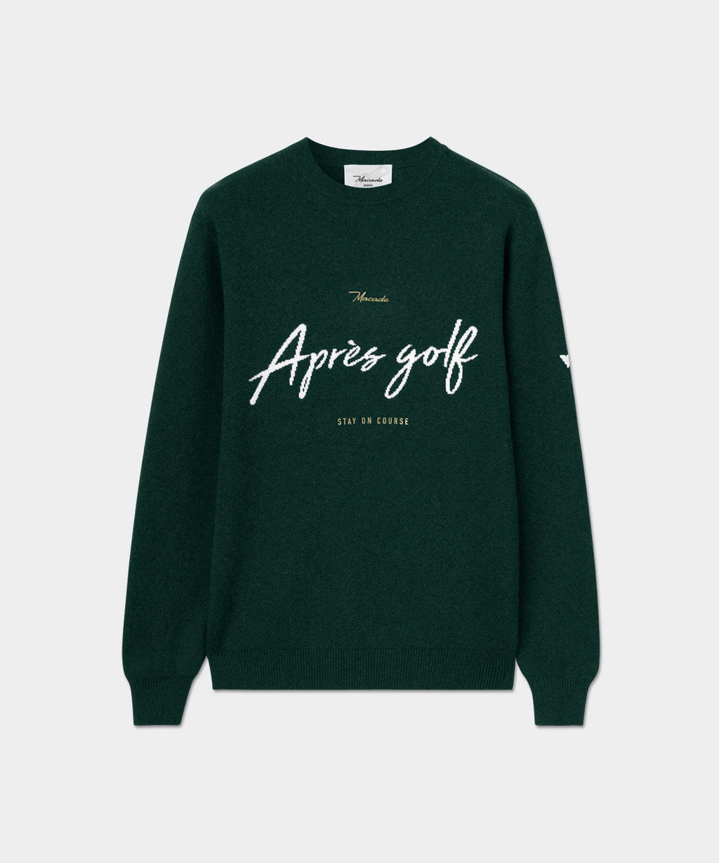Macade Men's Intarsia Knit Crewneck - Pine Green