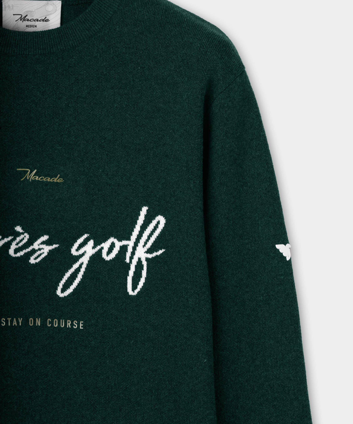 Macade Men's Intarsia Knit Crewneck - Pine Green