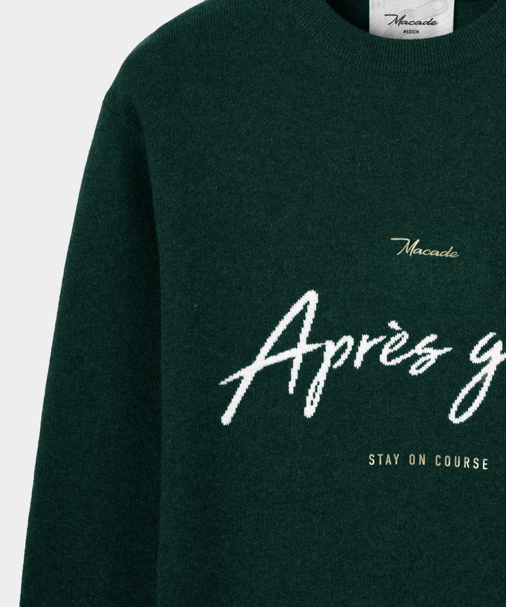 Macade Men's Intarsia Knit Crewneck - Pine Green