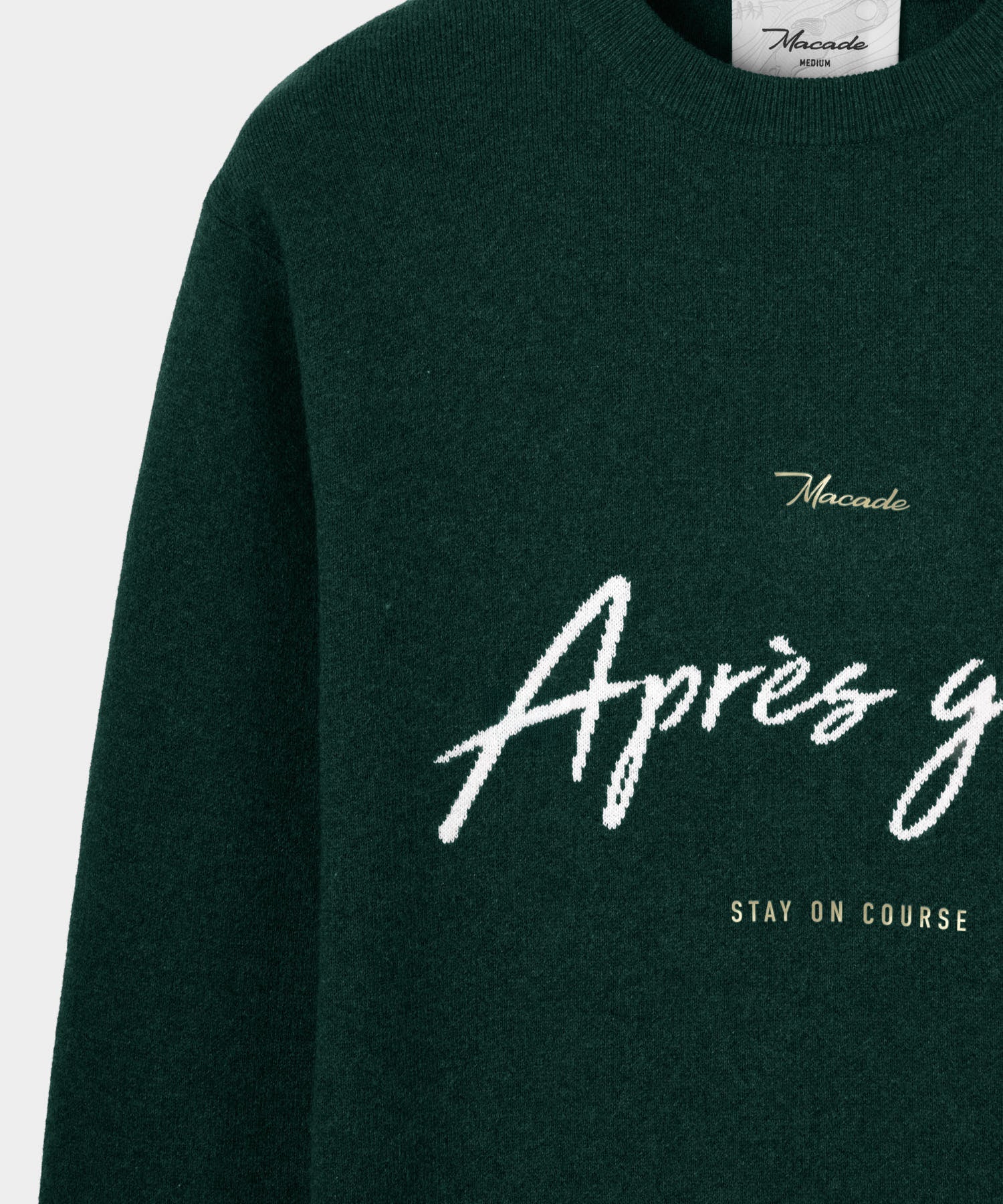 Macade Men's Intarsia Knit Crewneck - Pine Green