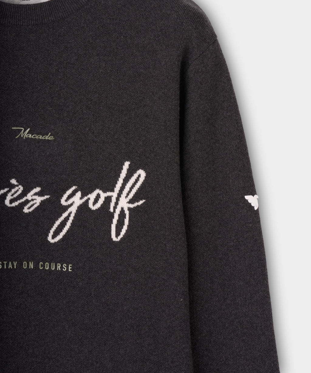 Men's Intarsia Knit Crewneck - Slate Grey