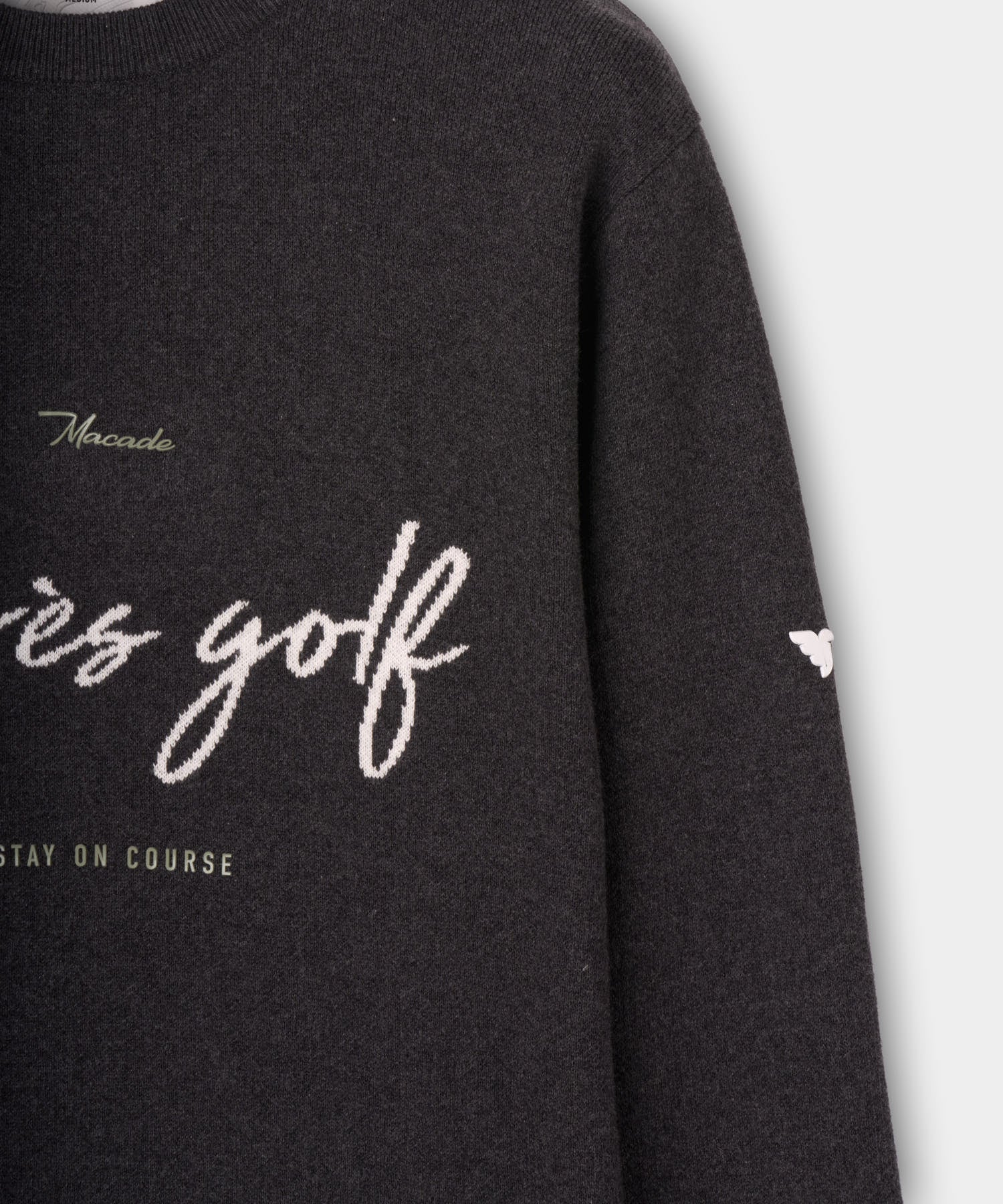 Men's Intarsia Knit Crewneck - Slate Grey