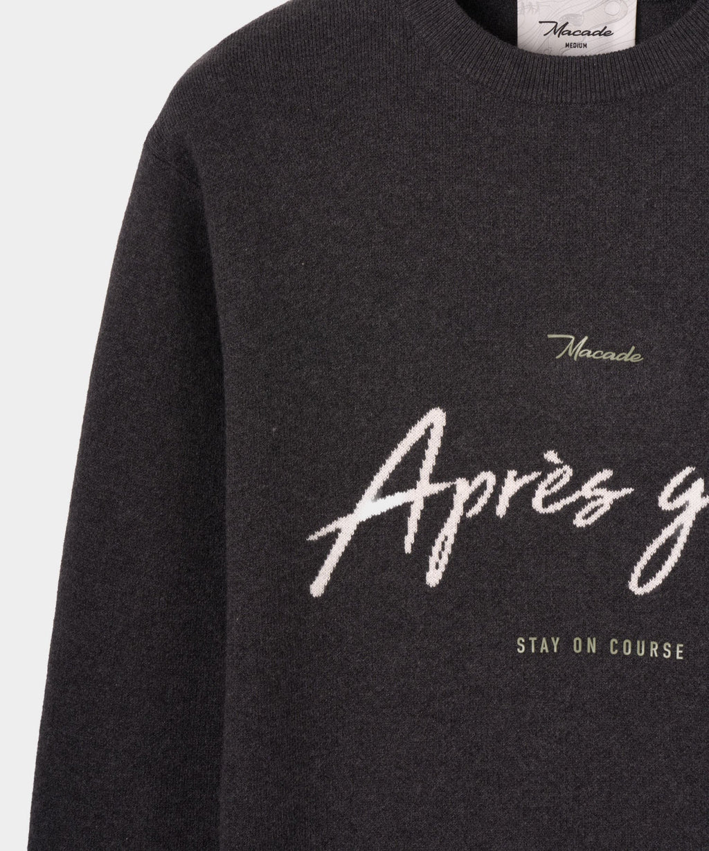 Men's Intarsia Knit Crewneck - Slate Grey
