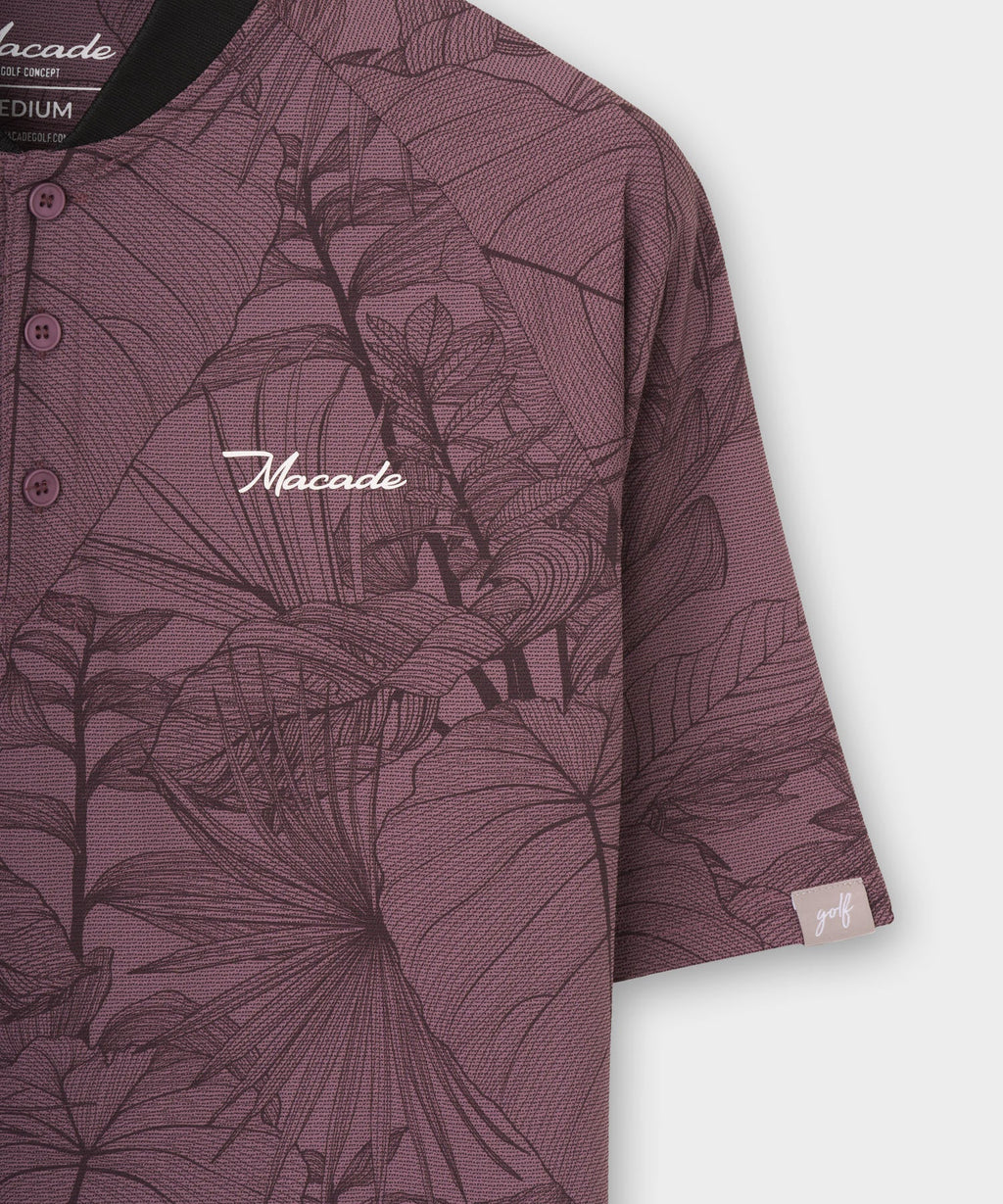 Macade Men's Crew TR Bomber Shirt - Mauve