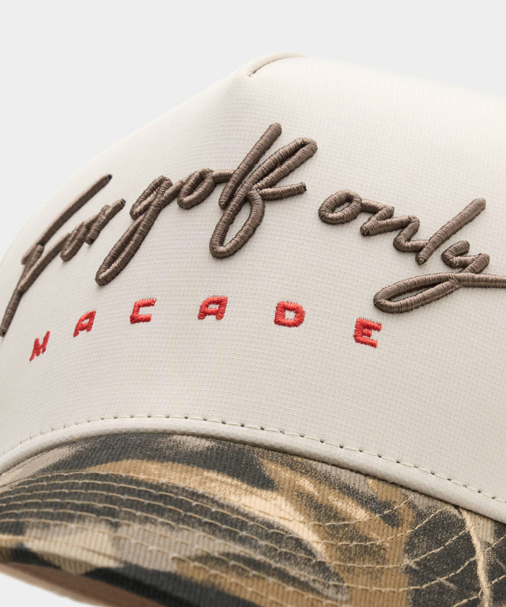 Macade Camo Two-Tone Script Snapback