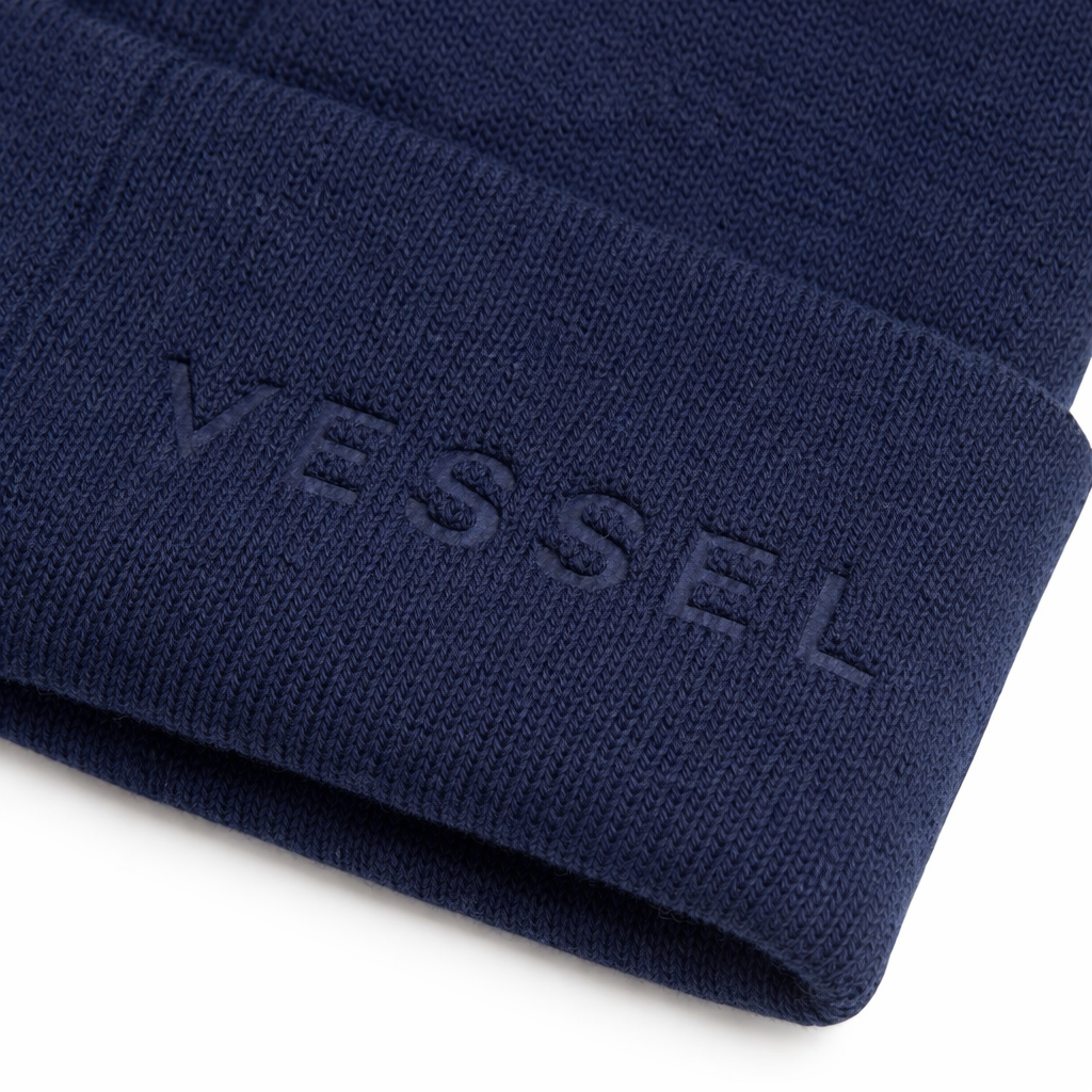 VESSEL Beanie Hat in Navy