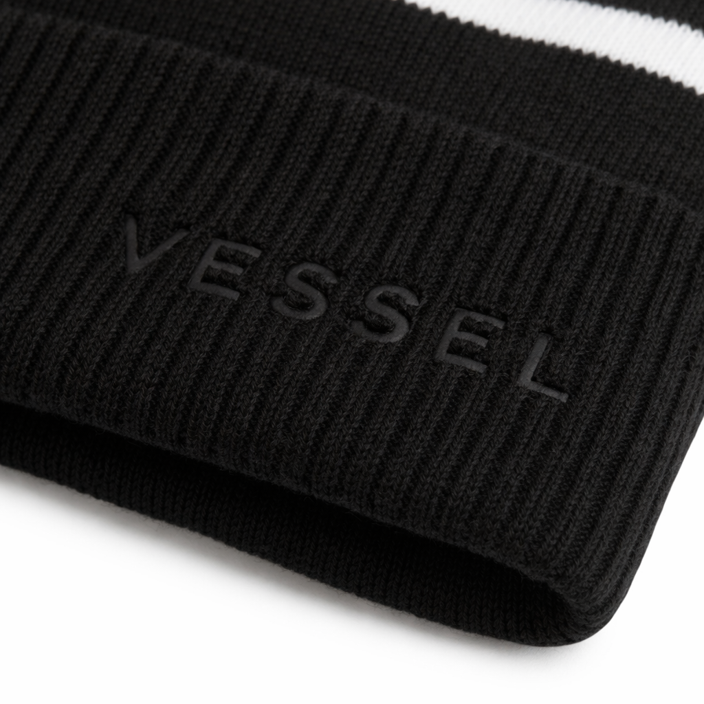VESSEL Bobble Hat in Black