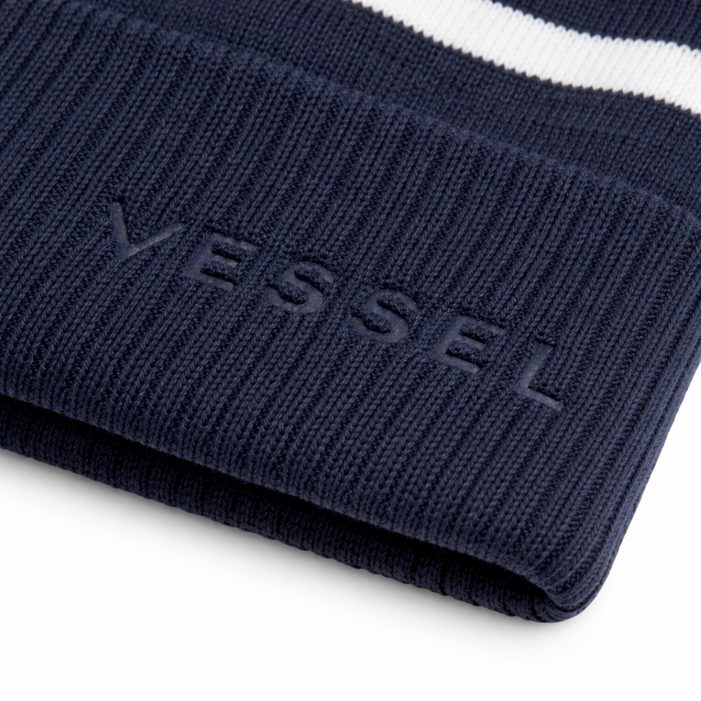 VESSEL Vessel Bobble Hat in Navy