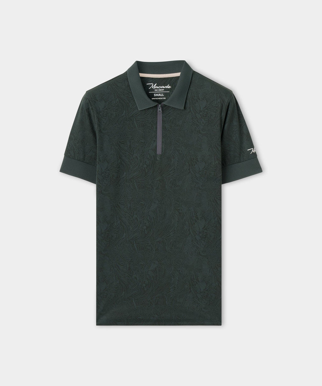 Macade Women's Lace Paisley Zip Shirt - Green
