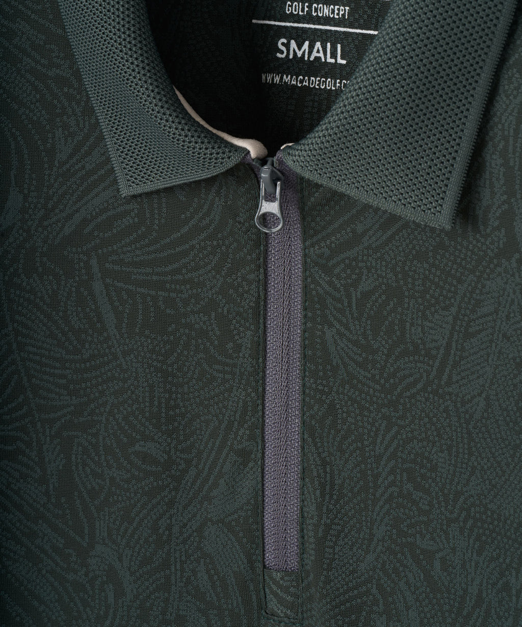 Macade Women's Lace Paisley Zip Shirt - Green