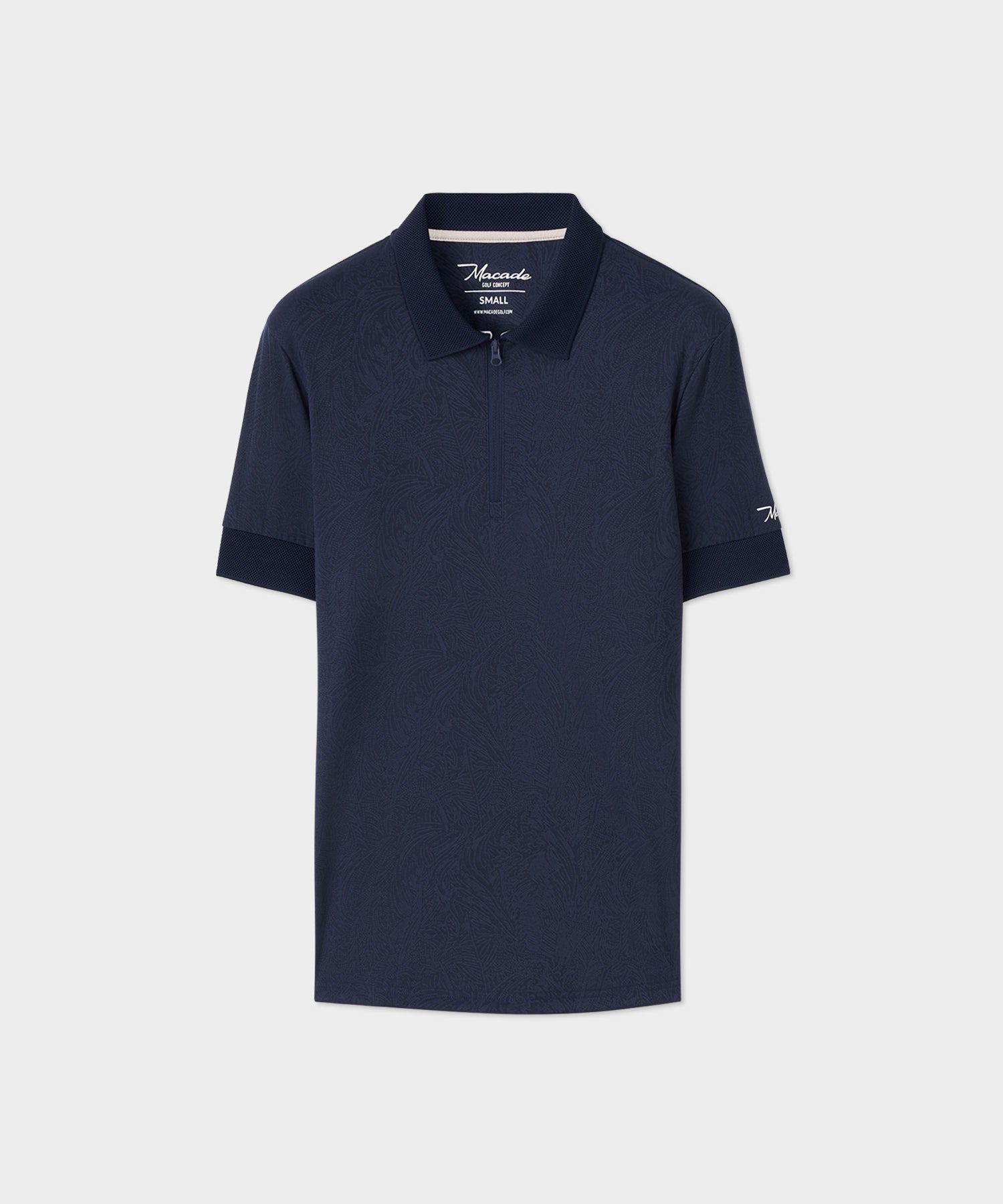 Macade Women's Lace Paisley Zip Shirt - Navy