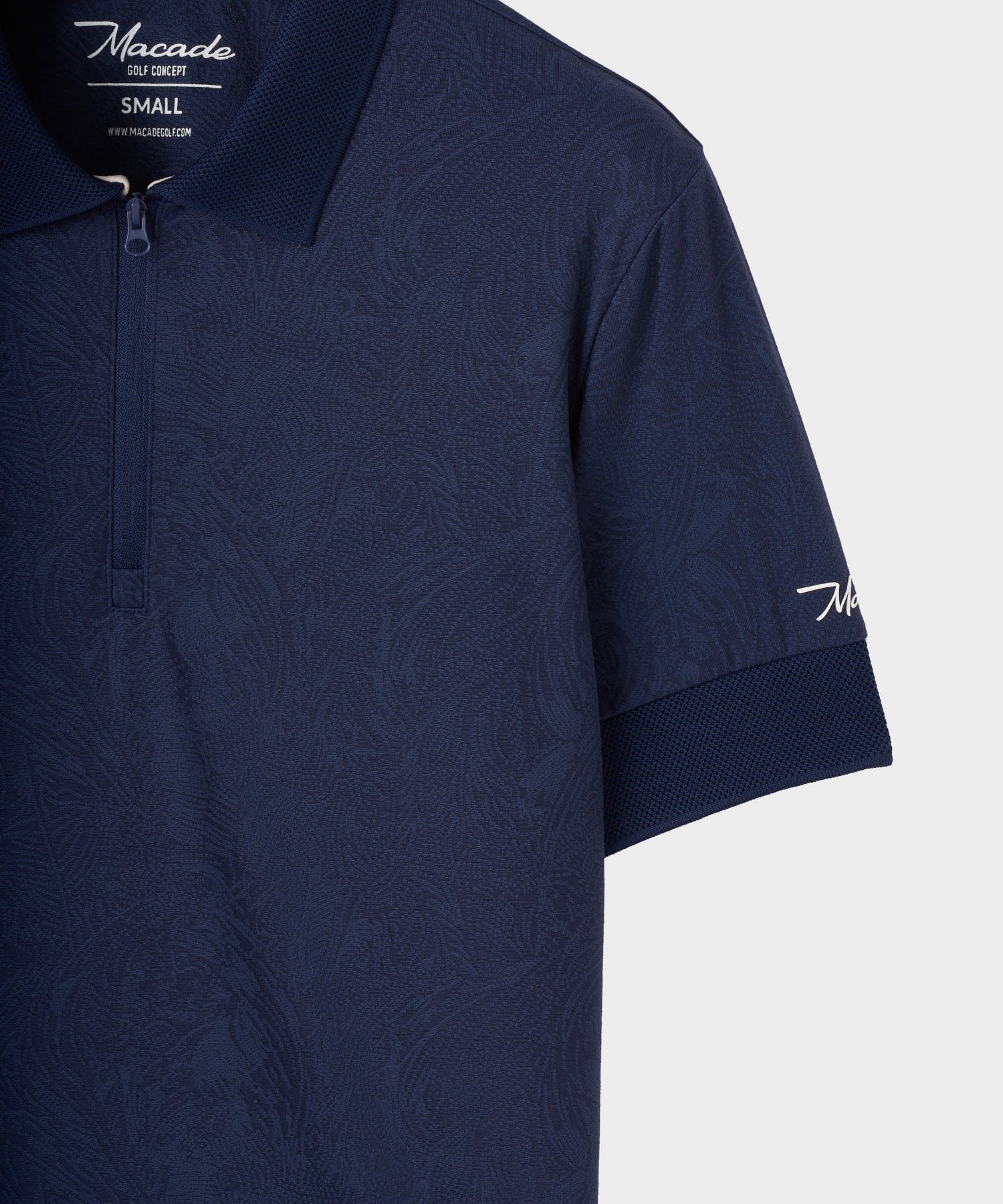 Macade Women's Lace Paisley Zip Shirt - Navy