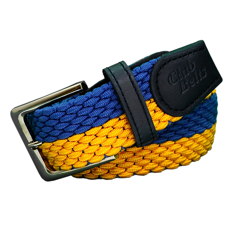 Blue and Gold Two Tone Single Stitch Belt