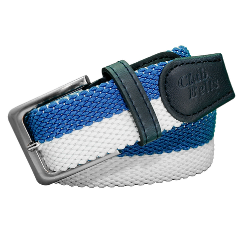 Blue and White Two Tone Double Stitch Belt