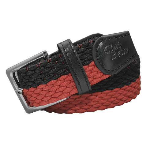 Red and Black Two Tone Single Stitch Belt