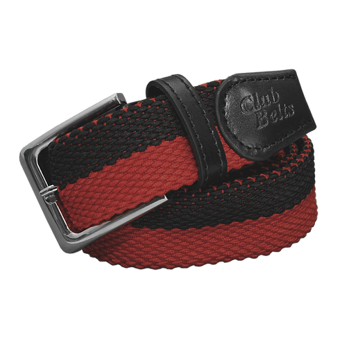 Black and Red Two Tone Double Stitch Belt