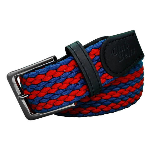 Blue and Red Striped Single Stitch Belt