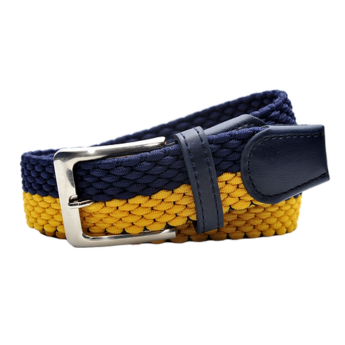 Navy Blue and Gold Two Tone Single Stitch Belt